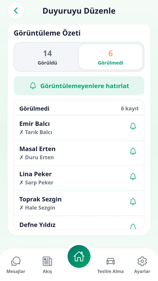 Duyuru hedefe gider