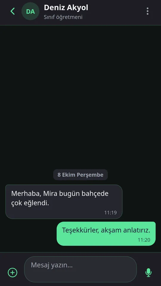 Mesaj okulun içinde kalsın